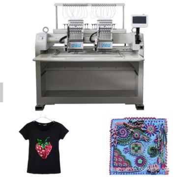 QS-1202J Single Head Computerized Embroidery Machine Dahao Computer for T shirt logo label Gold embroidery